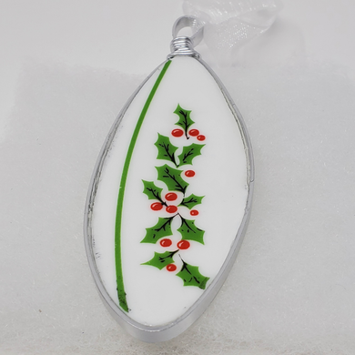 Transformed Jewelry & Design Studio Ltd Christmas ornament Holly Upcycled Broken China Ornaments