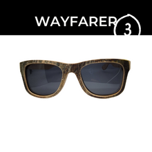 Load image into Gallery viewer, front view of wooden sunglasses on a white background
