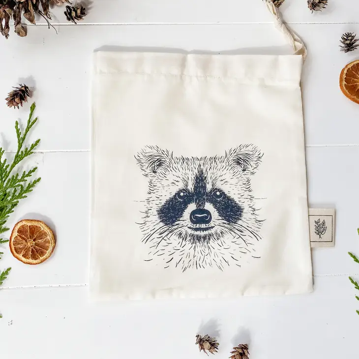 Your Green Kitchen Gift Bag Reusable Produce/Gift Bag- Raccoon