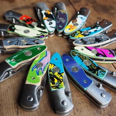2nd Shot Garage & Outdoors green Skateboard Pocket Knife
