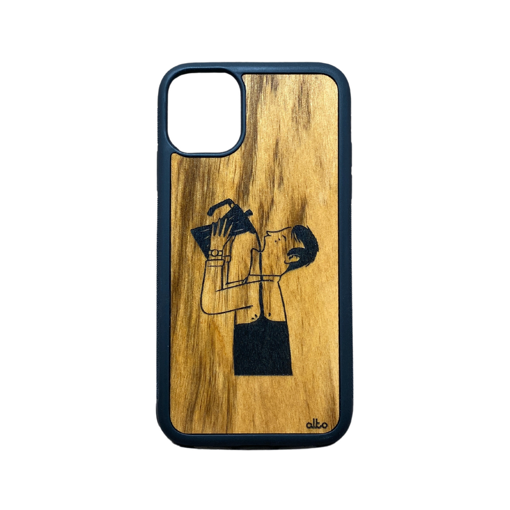 Alto Accessory Free Coffee - Olive Wood / iPhone 12/12 pro Wood Engraved Phone Cases