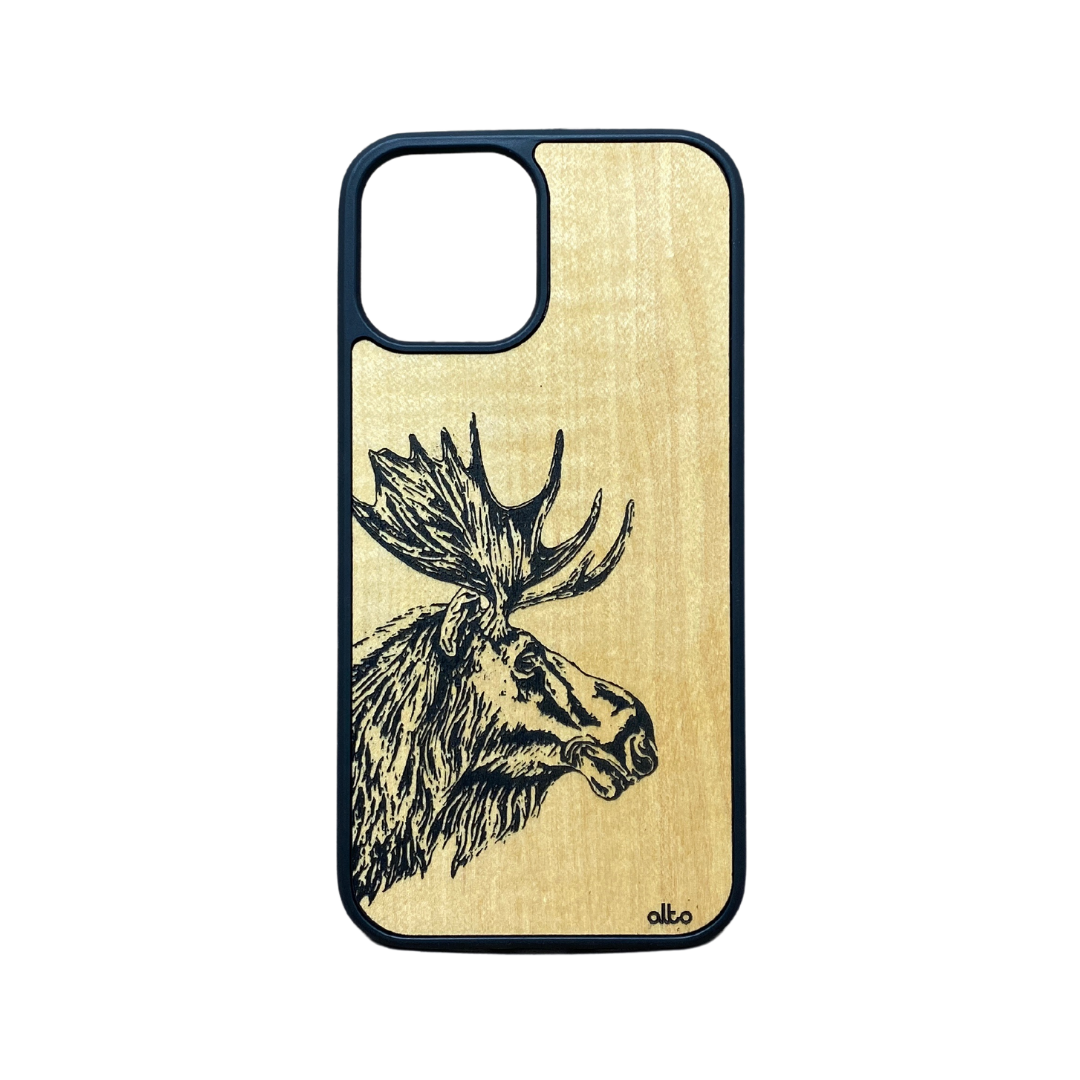 Alto Accessory Moose - Maple Wood / iPhone 12/12 pro Wood Engraved Phone Cases