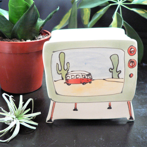 Julie Richard Accessory Vintage TV Ceramic Planter
