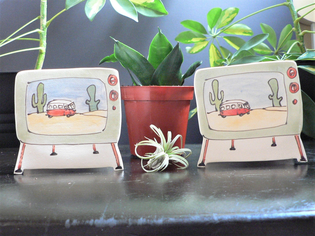 Julie Richard Accessory Vintage TV Ceramic Planter