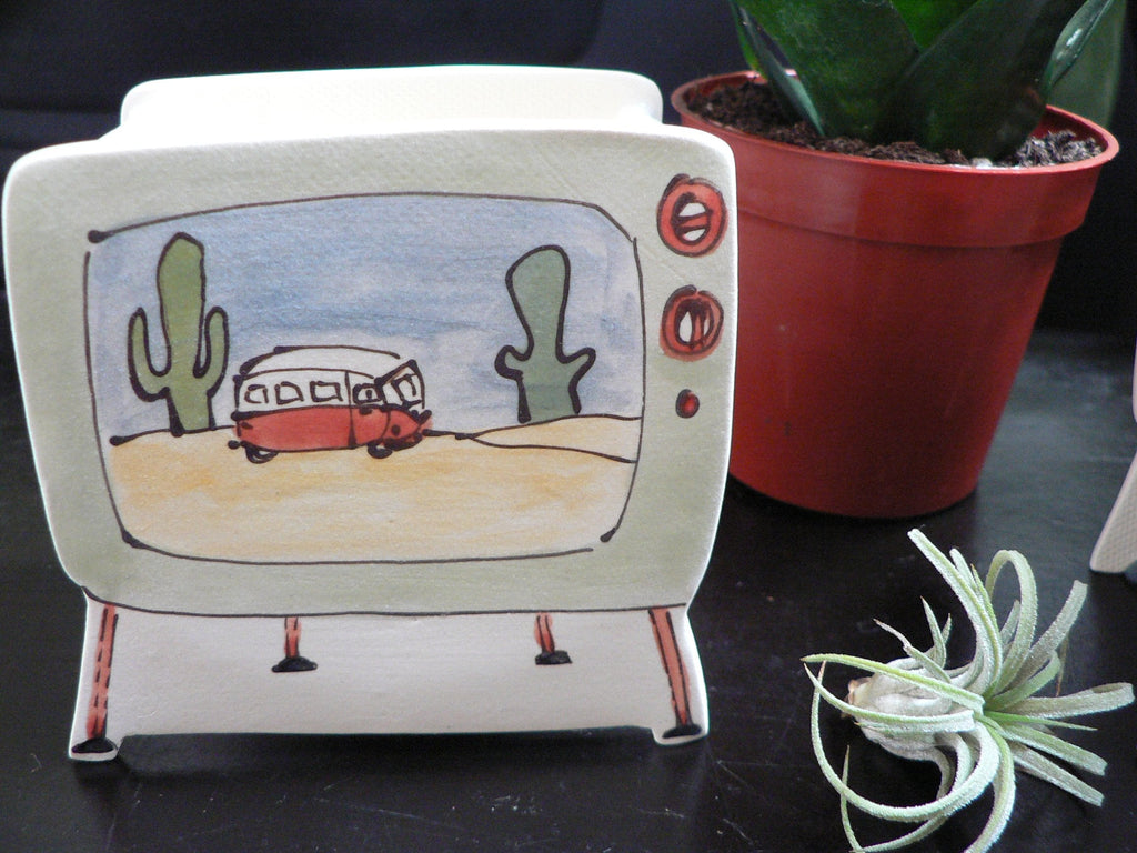 Julie Richard Accessory Vintage TV Ceramic Planter