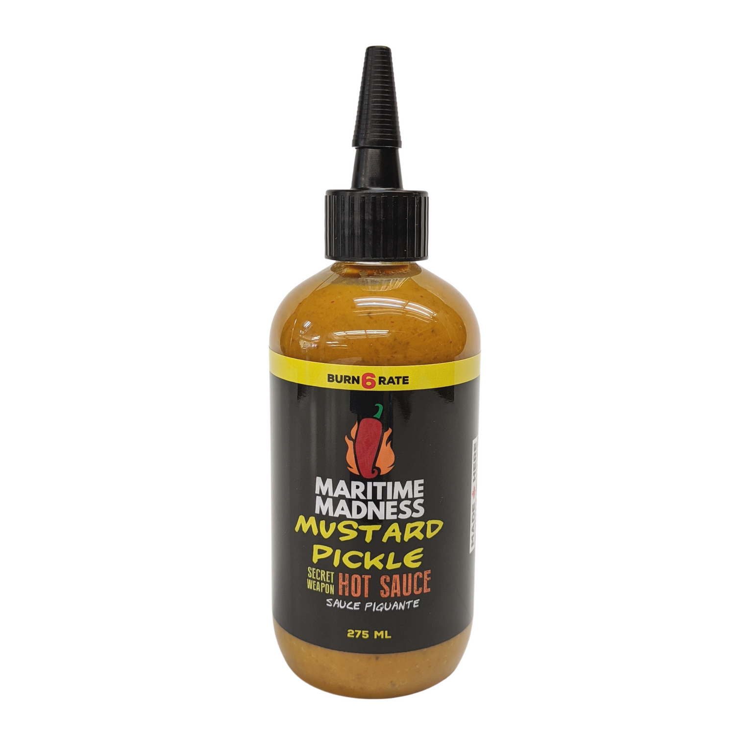 squeeze bottle with black top black label with printing