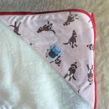 Load image into Gallery viewer, MoSo Bathroom Sock Monkey Bamboo/Organic Cotton Hooded Baby Towel

