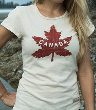 Load image into Gallery viewer, women&#39;s Maple Leaf t-shirt, made in Canada
